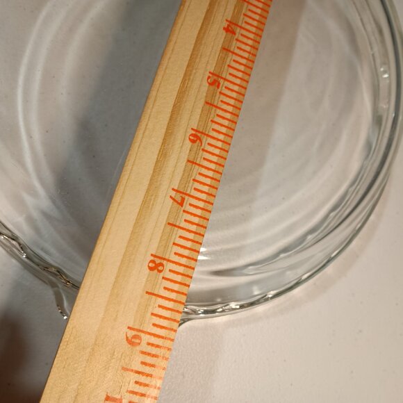 Vintage Pyrex Clear Glass Pie Dish 229 Crimped Edge 9 1/2" Fluted Handles 1 Dish - Picture 4 of 5